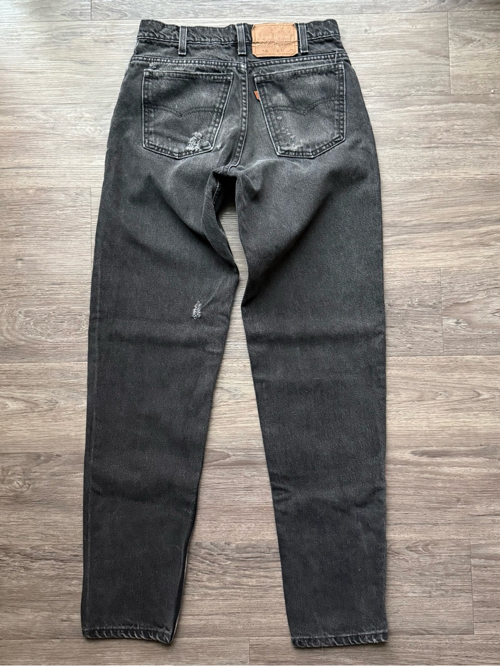 VTG Levis 550 Orange Tab Jeans Mens 28x32 Faded Black Distressed USA 90s Casual